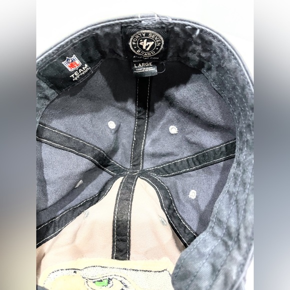 Seahawks Fitted Large Rustic Khaki and Blue with White Stitching Football Cap - Picture 2 of 4